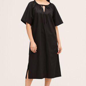 Everlane SZ XXS The Supima® Puff-Sleeve Dress Black NWT